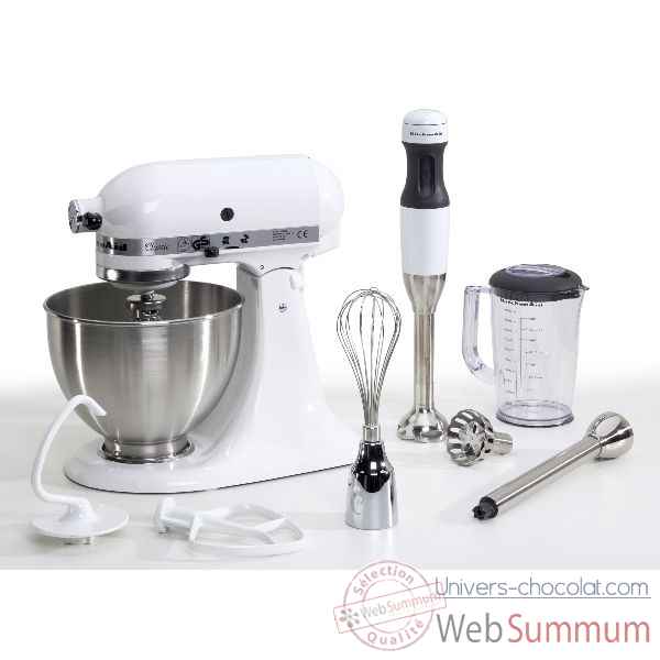 Kitchenaid robot 4.3 l blanc classic + mixer plongeant Cuisine